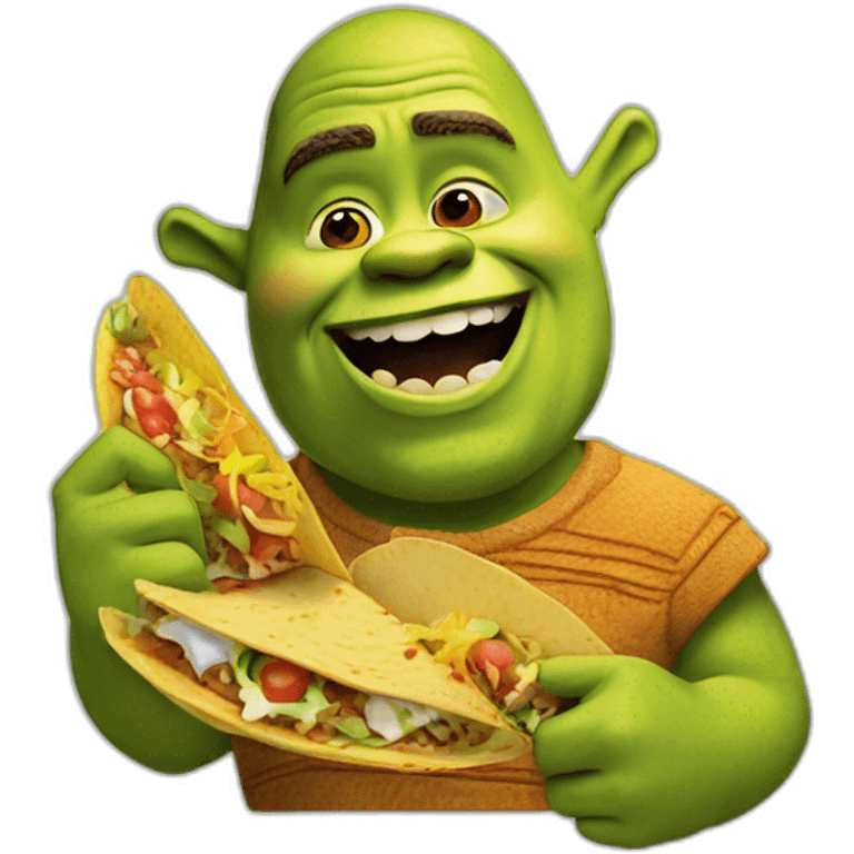 shrek eating a taco emoji