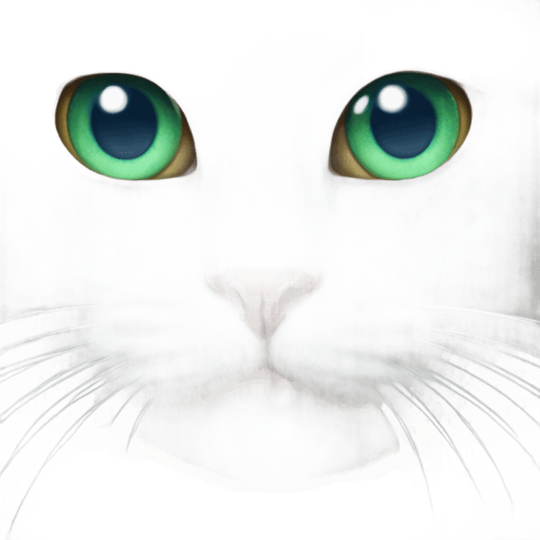 White cat with heterochromy emoji