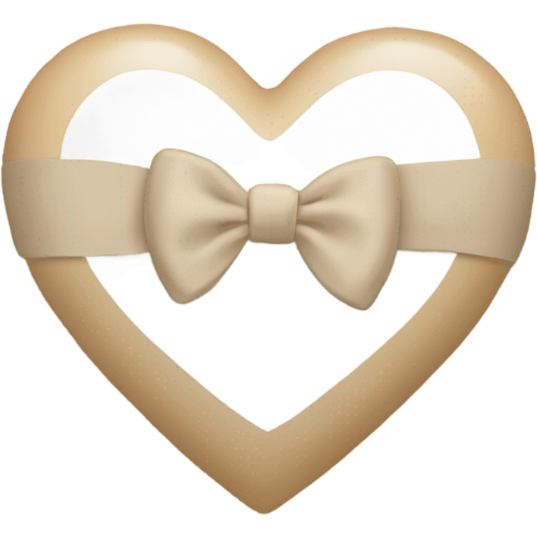 white heart with beige bow emoji