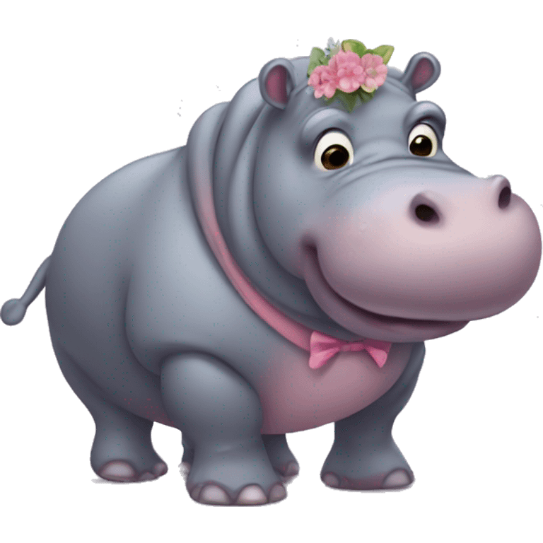 Hippo wearing a tutu emoji