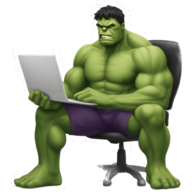 hulk working on laptop emoji