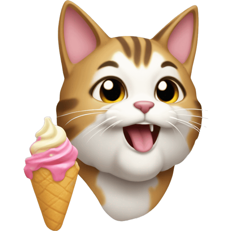 Gato comiendo helado emoji