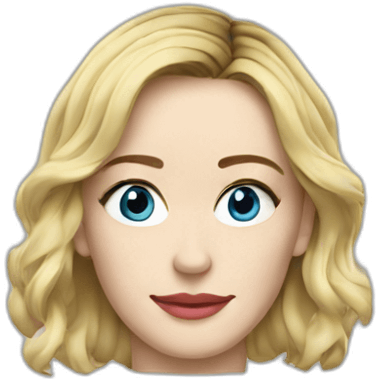 blonde Emily blunt wearing tee emoji