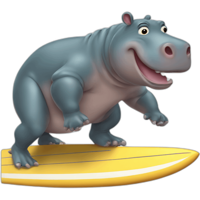 Surfing hippo emoji