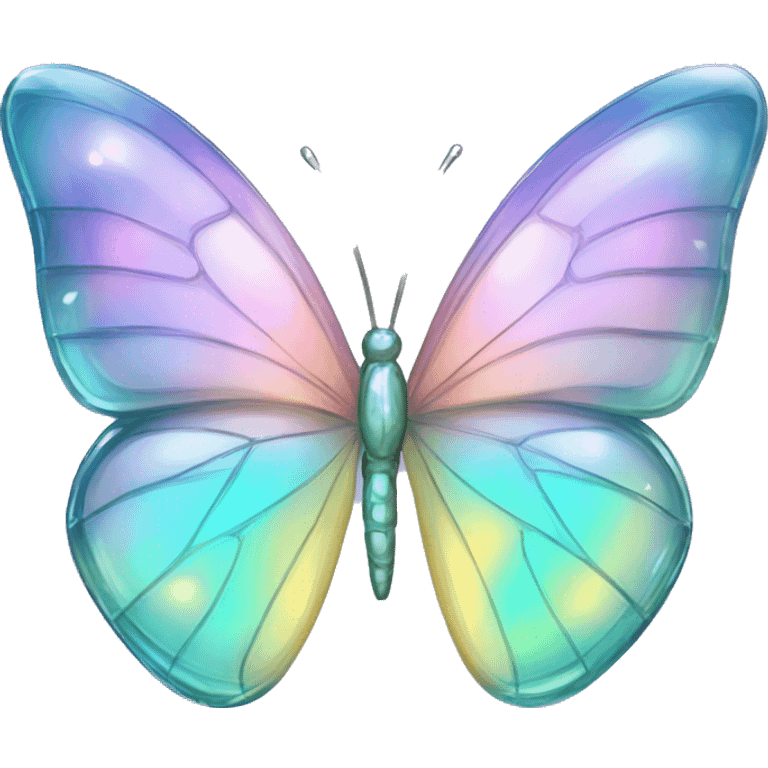 Sparkly glossy Pastel iridescent glass crystal butterfly emoji