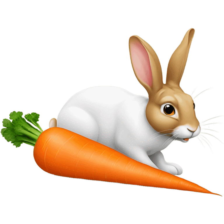 Eating carrots rabbit emoji