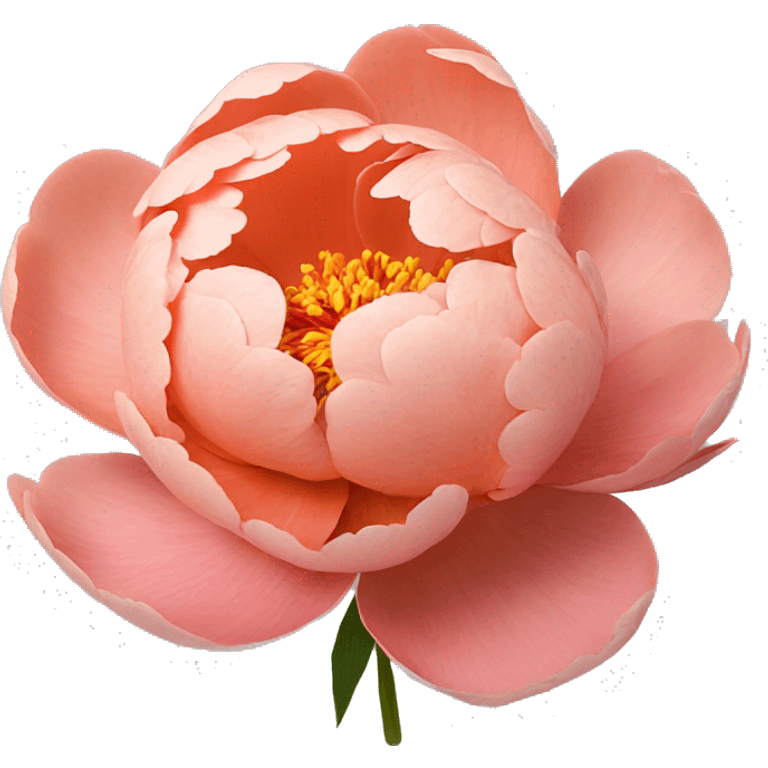 Salmon color Peony flower emoji