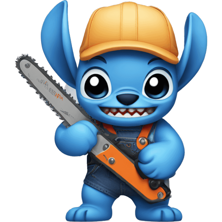 stitch holding a chainsaw emoji