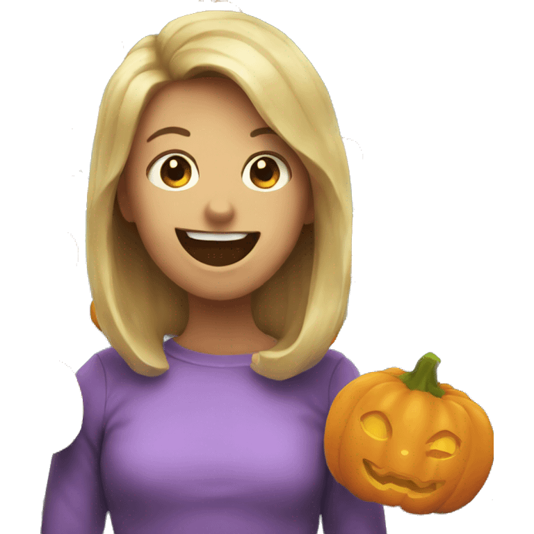 a pumpkin greeting emoji