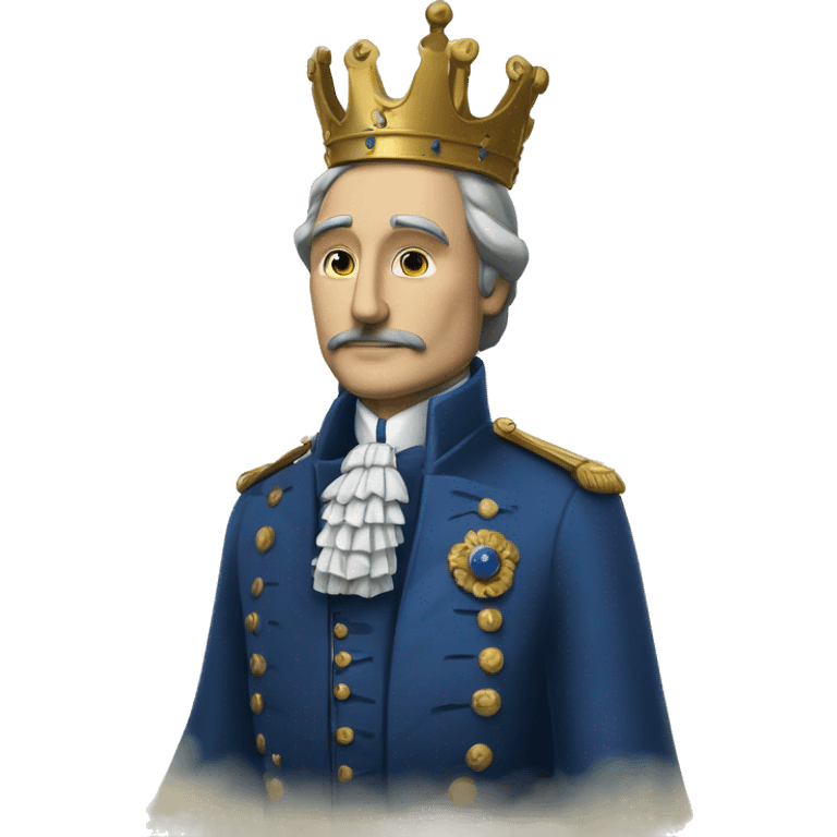 Le roi Baudouin, vêtu d'un costume sombre et d'une cravate bleue, se tient droit, la main droite levée.Sa main gauche repose sur son cœur emoji