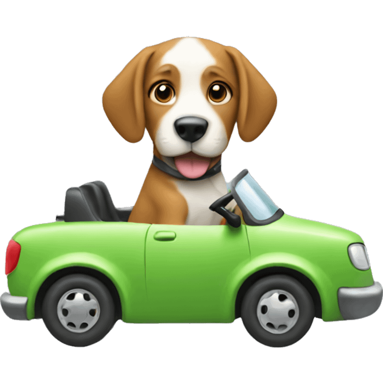 dog driving car emoji