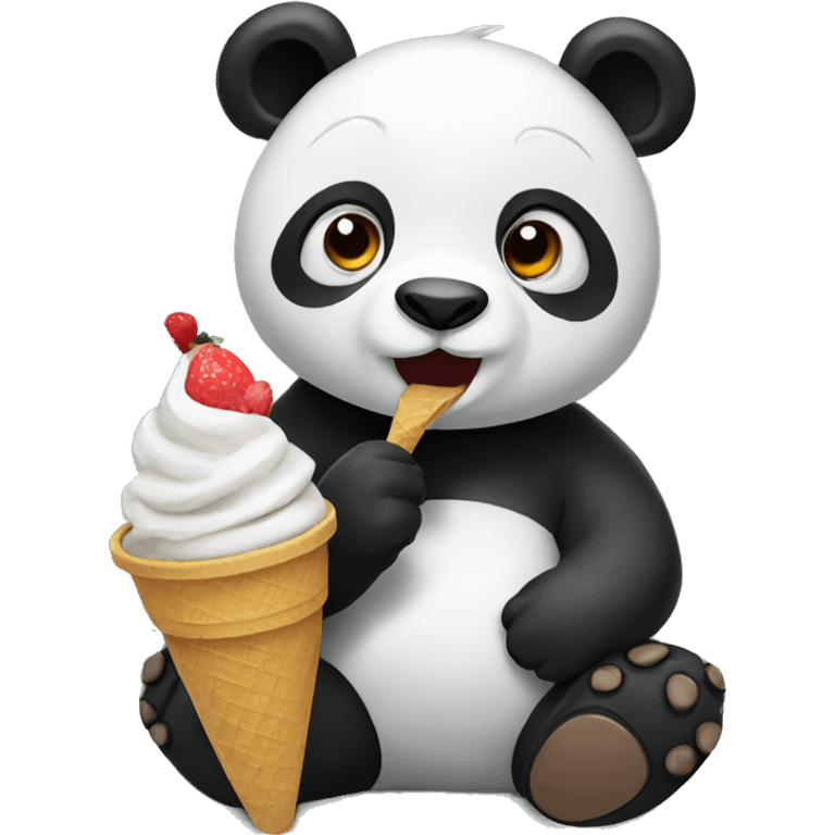 Panda eating ice cream emoji