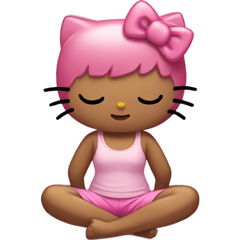 Hello Kitty doing Yoga  emoji