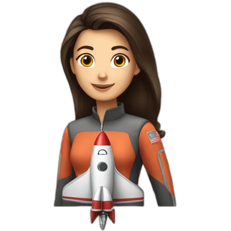 brunette-girl-on-a-rocket emoji