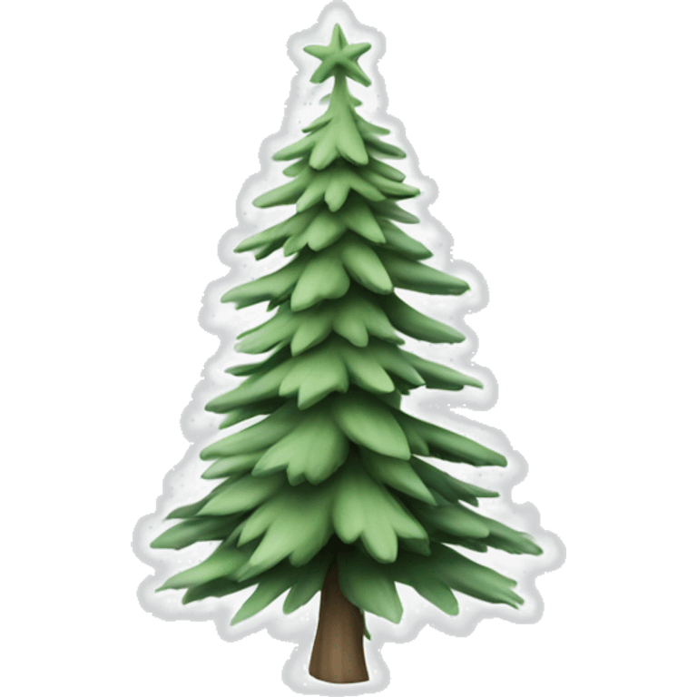  actual white fir christmas tree isolated.  emoji