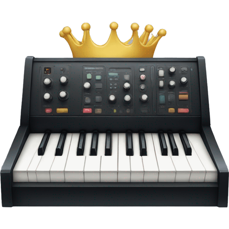 a synth with a crown on the corner emoji