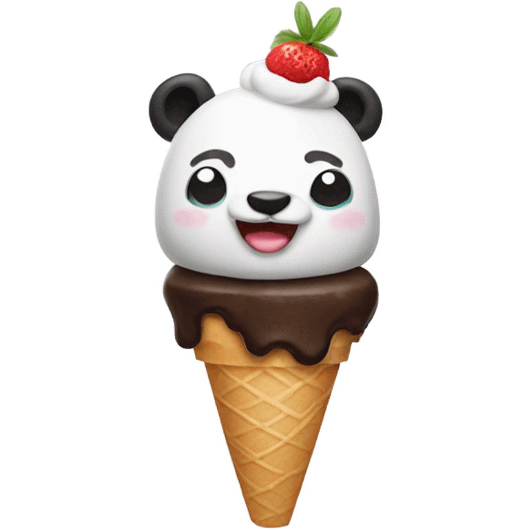 Ice cream panda emoji