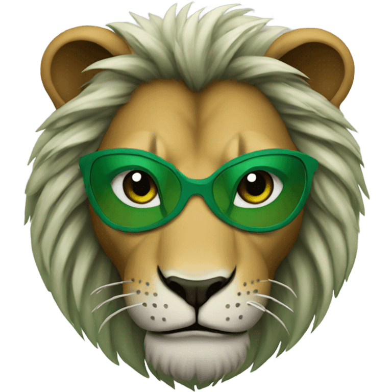 Lion wearing green mask emoji