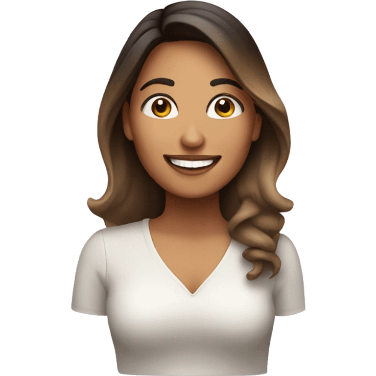 Happy Latina woman with ombré  emoji