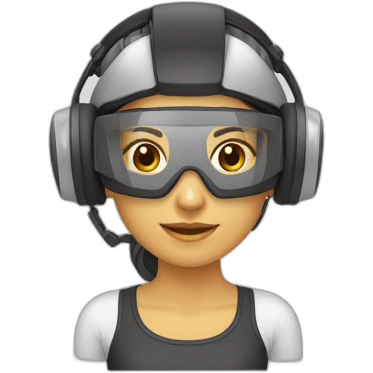 Femme qui un casque de réalité virtuelle emoji