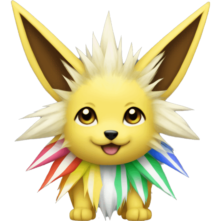 Jolteon with colorful stripes emoji