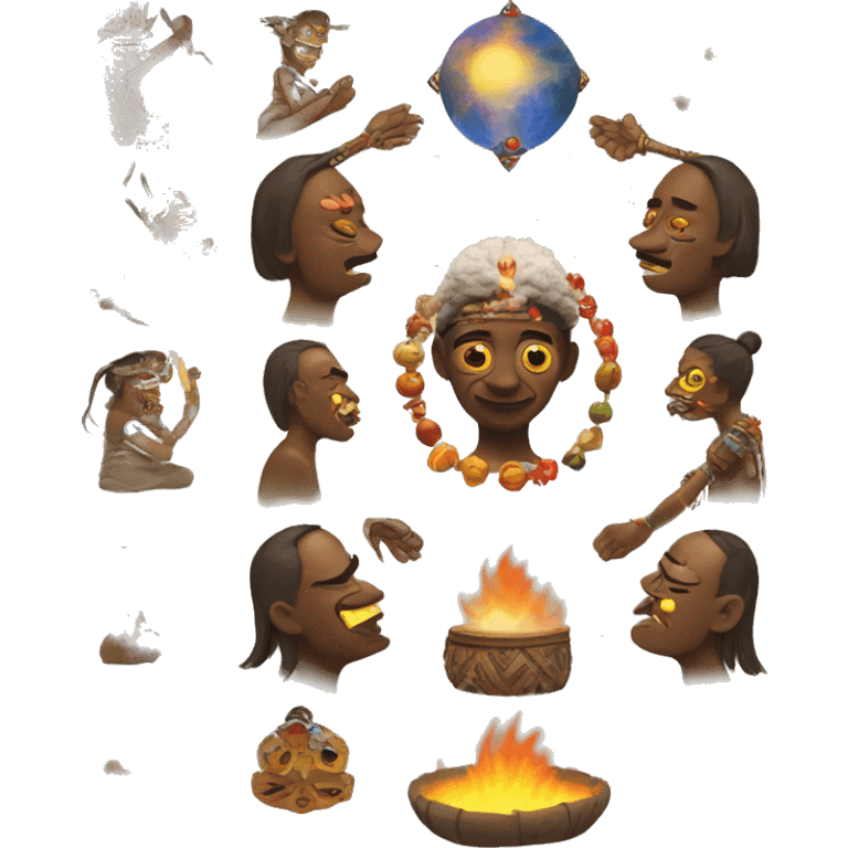  Its rituals involve a shaman contacting the spirit world which is made up of various gods. emoji