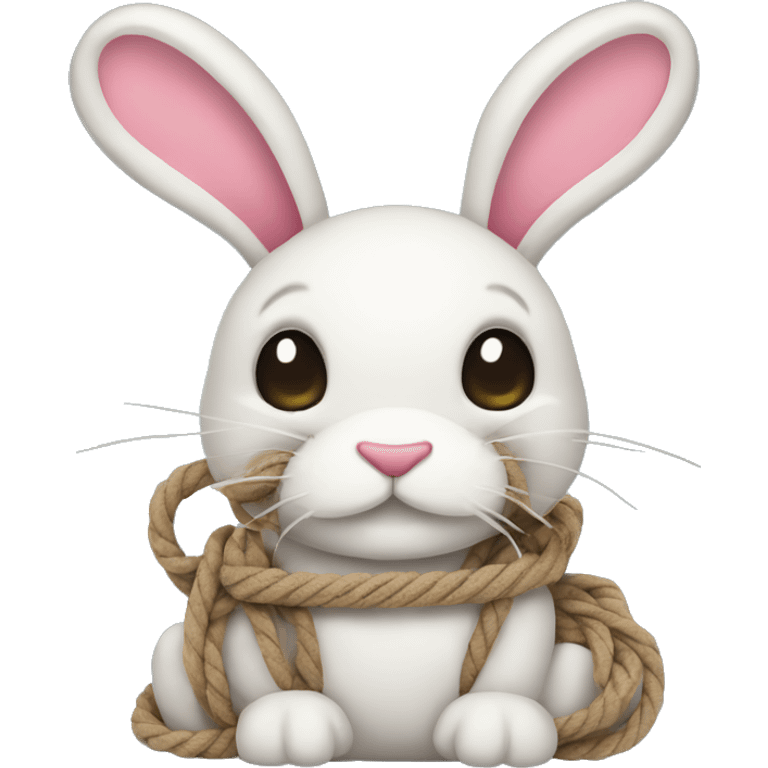 roped up bunny emoji