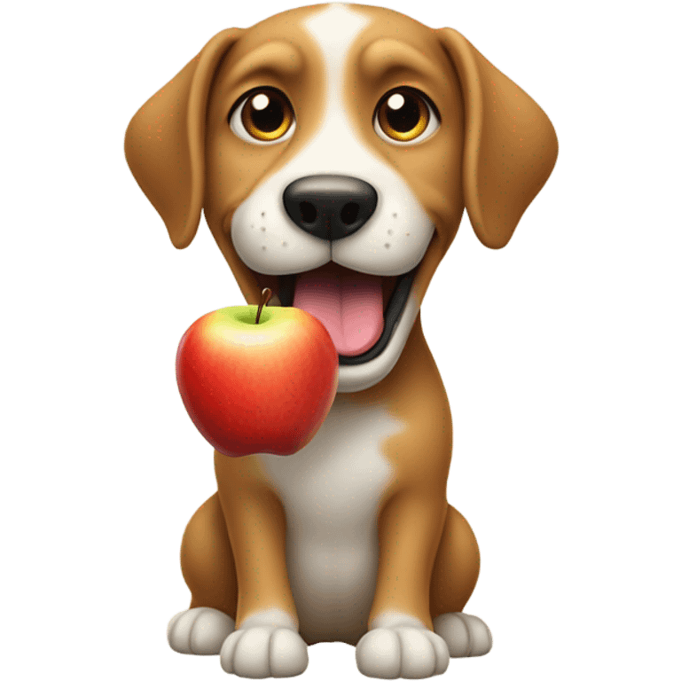 Dog eating apple emoji