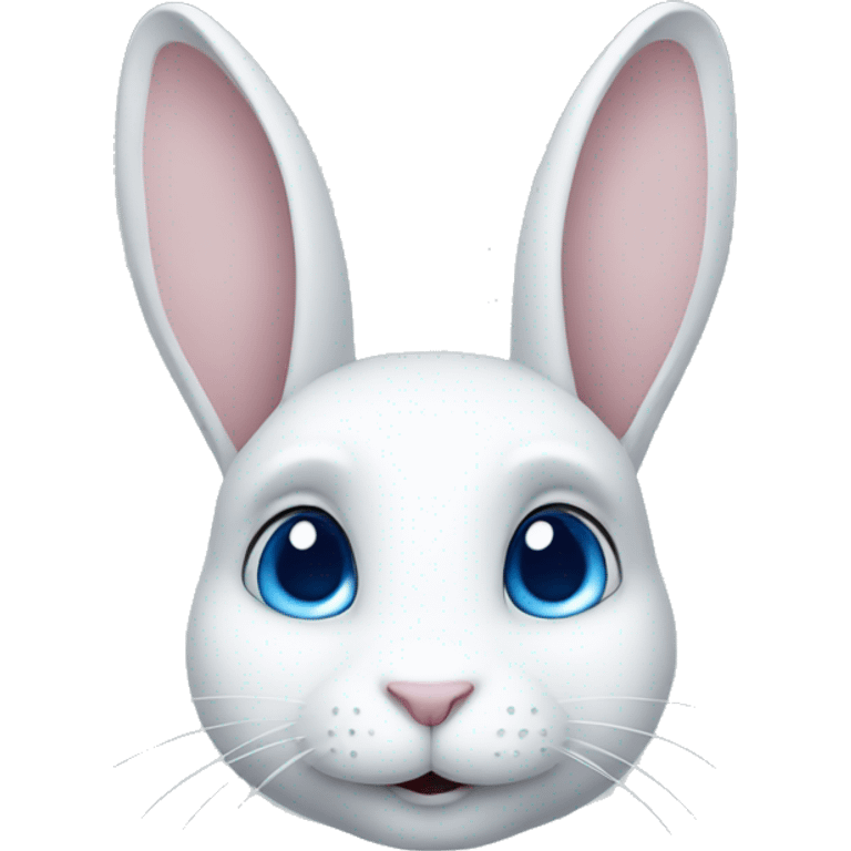 White rabbit with blue eyes emoji