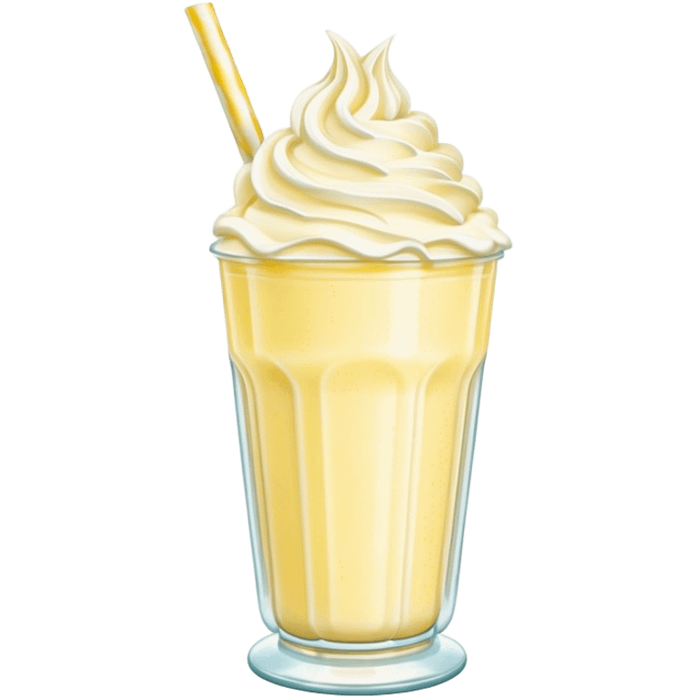 A sparkly pastel yellow vintage milkshake emoji