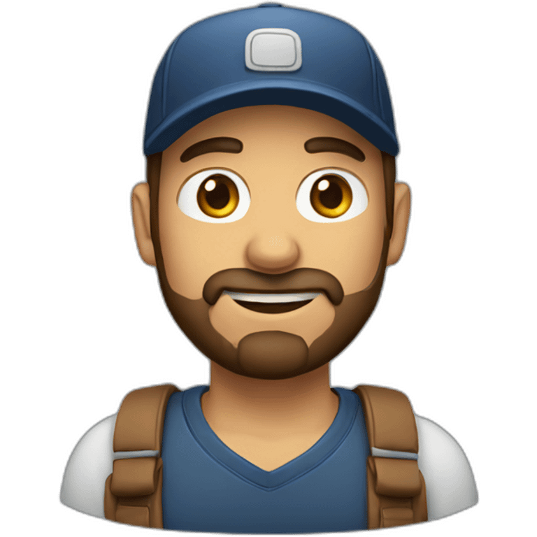 man with cap and brown beard emoji