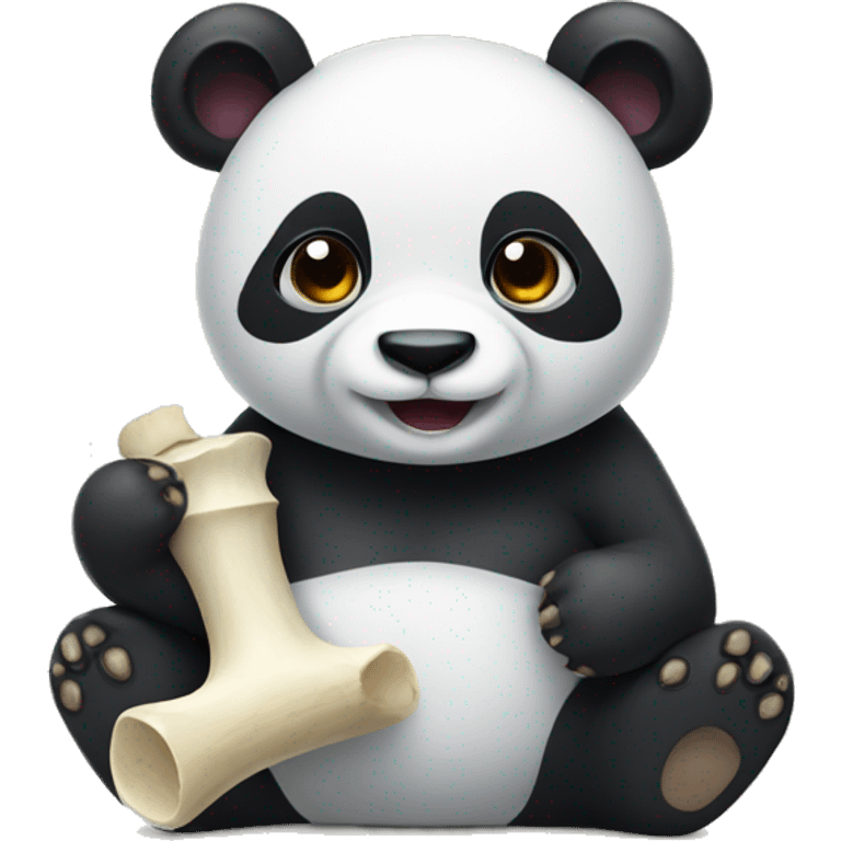 Panda with a bone emoji