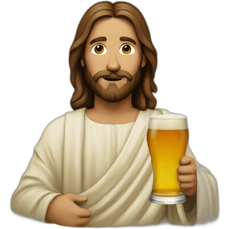 Jesus with a beer emoji