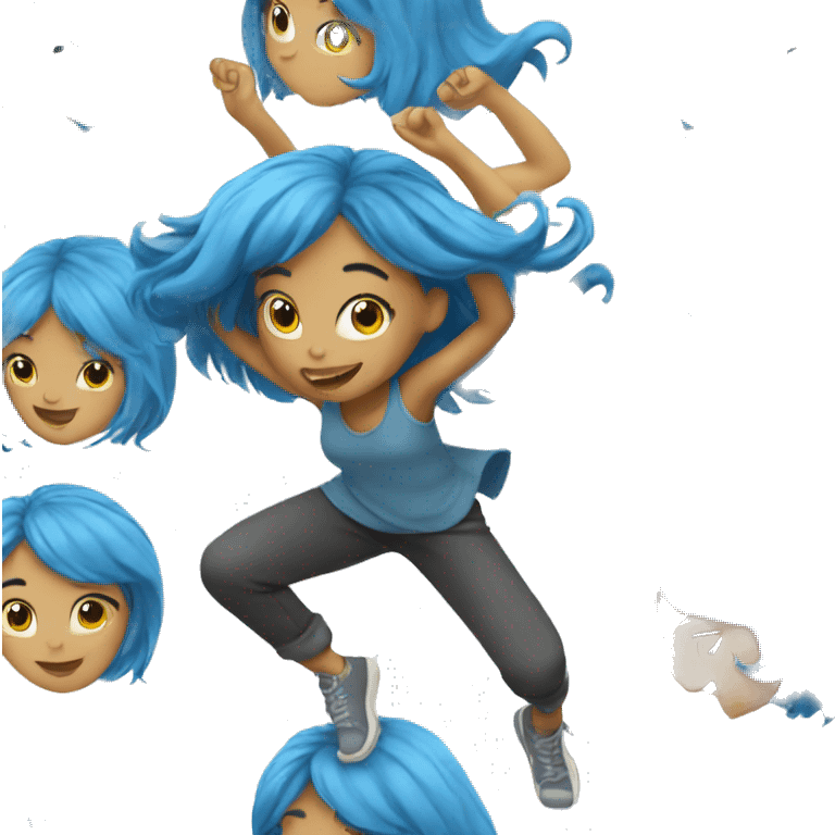 Blue hair girl dancing  emoji