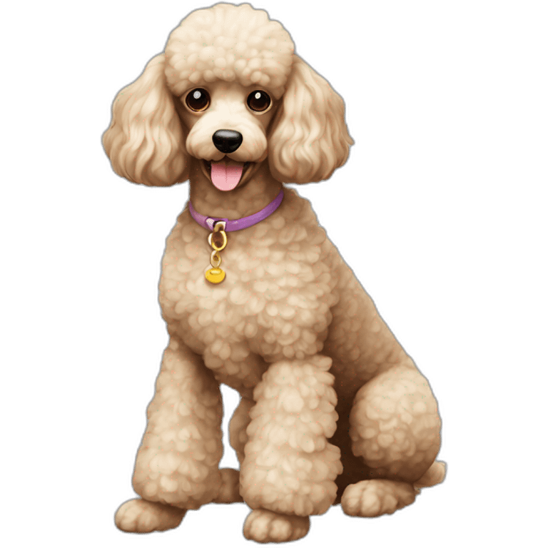 Dog Standart Poodle full body emoji