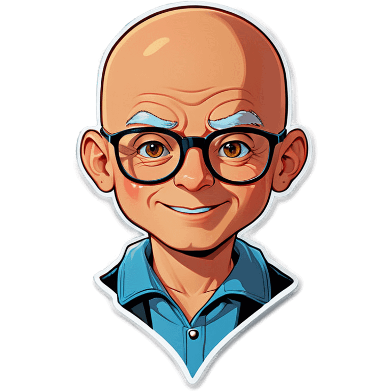 bald boy with glasses portrait emoji