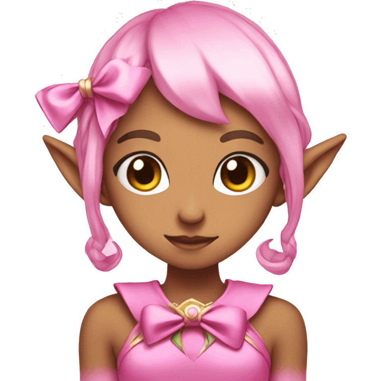 Pink Anime Elf With a bow emoji