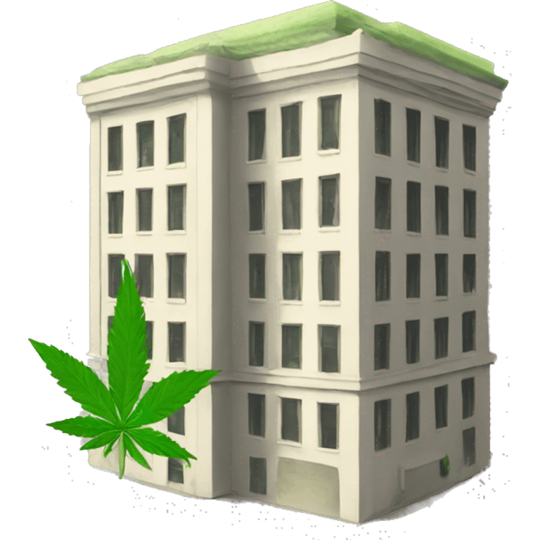 building with weed flag emoji