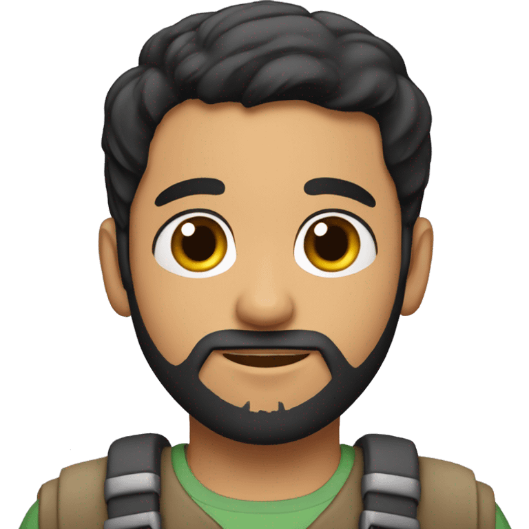 A young, bearded Omani man with short black hair and worm skin emoji