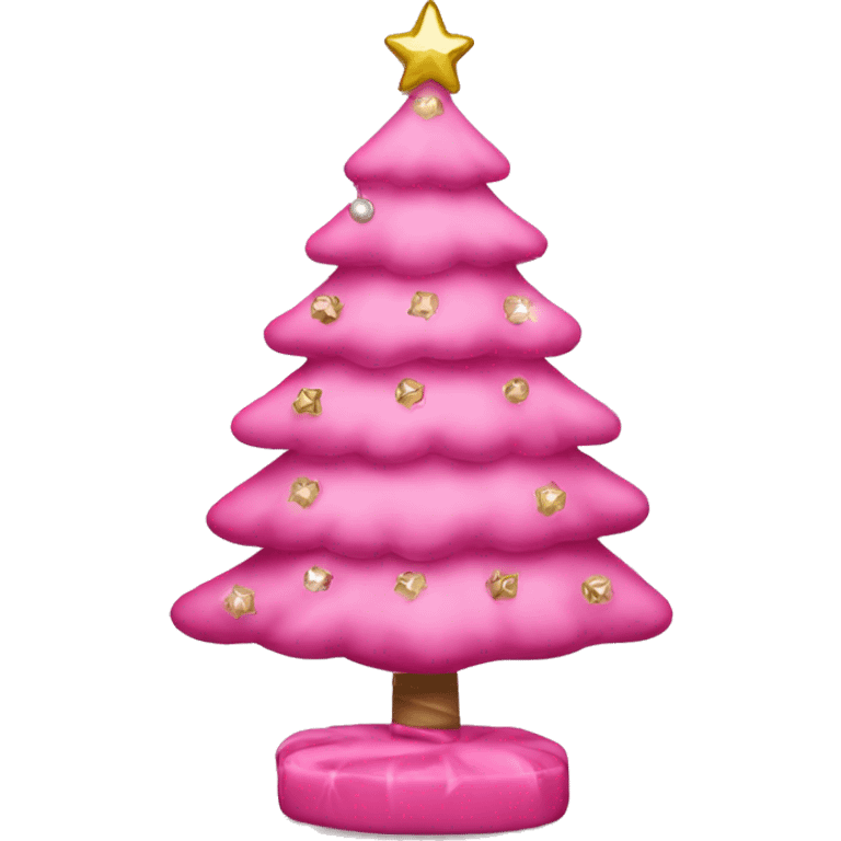 Coquette pink Christmas tree emoji