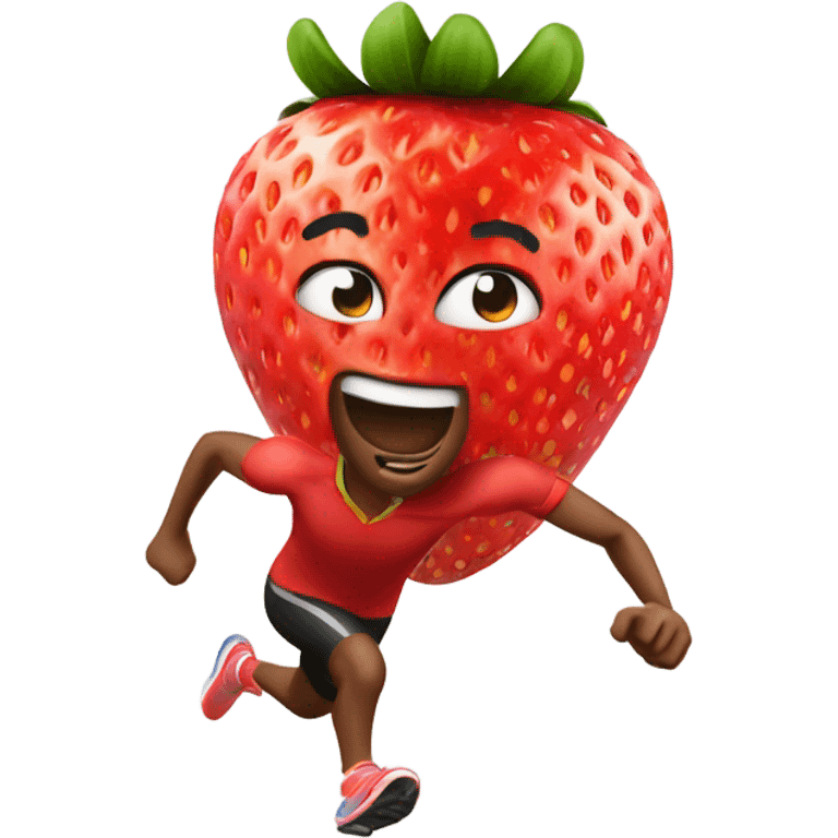 fit strawberry sprinting fast emoji