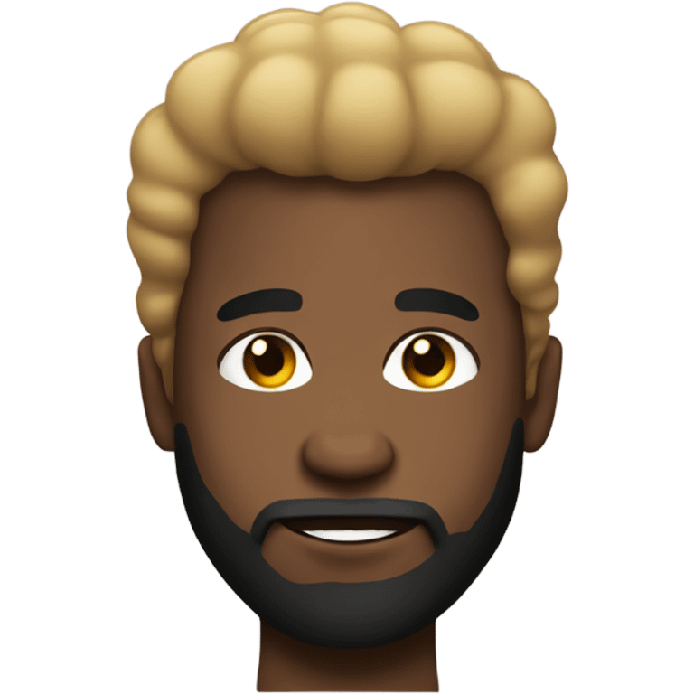 black muscle man with small fro and beard  emoji