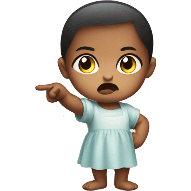 angry baby girl pointing with hand emoji