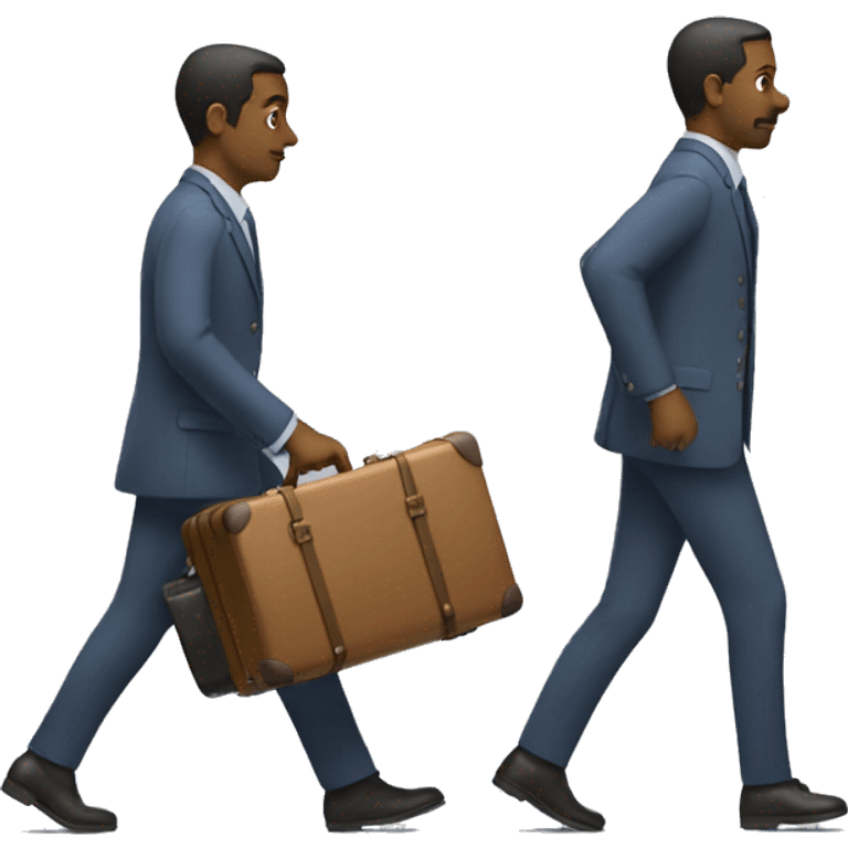 a man pulling a suitcase emoji