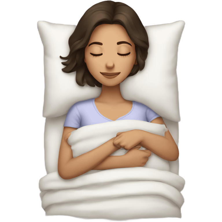 Brunette girl sleeping emoji