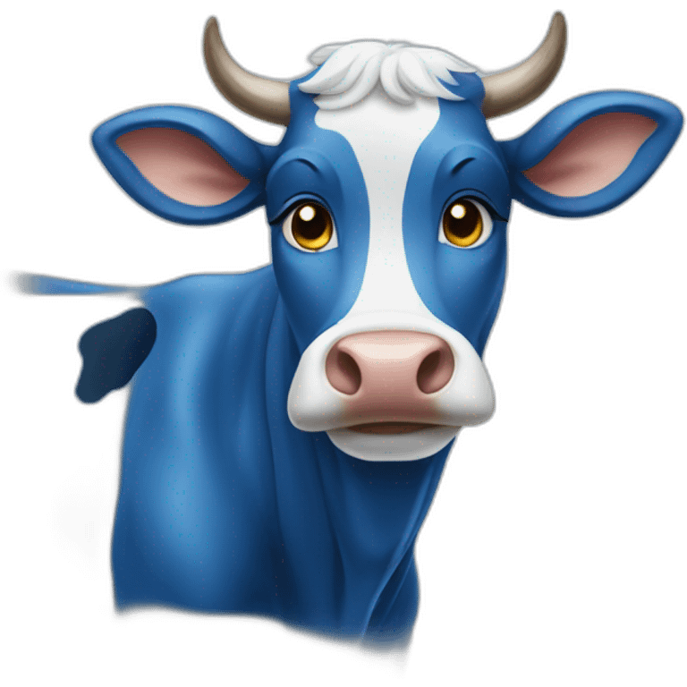 Blue cow emoji