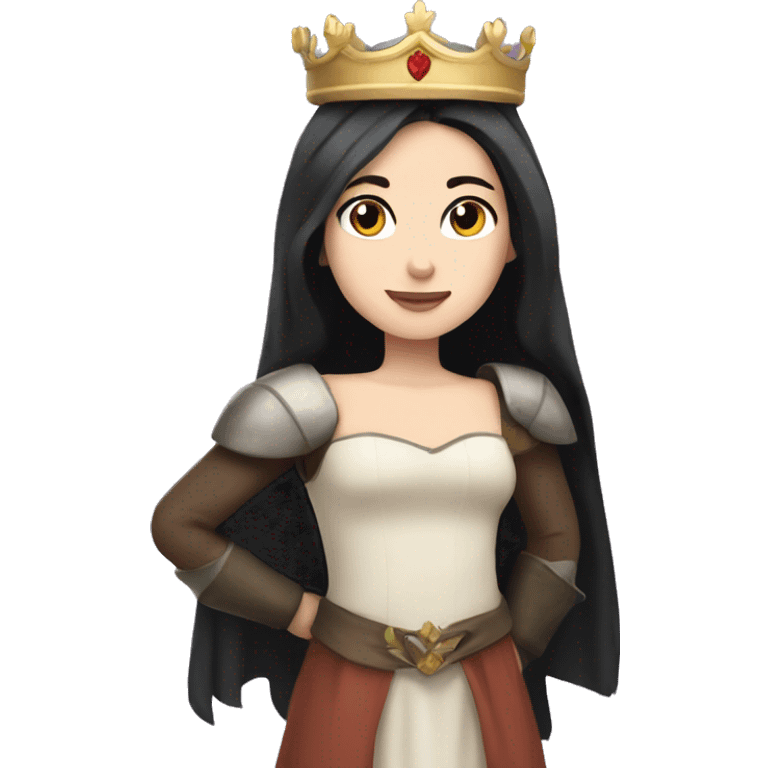 PRINCESS WHITE SKIN, STRAIGHT DARK HAIR, WITH PRINCESS CROWN, WITH MEDIEVAL PRINCESS CLOTHES emoji