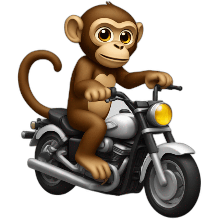 brown monkey with tattoo riding motorcycle emoji