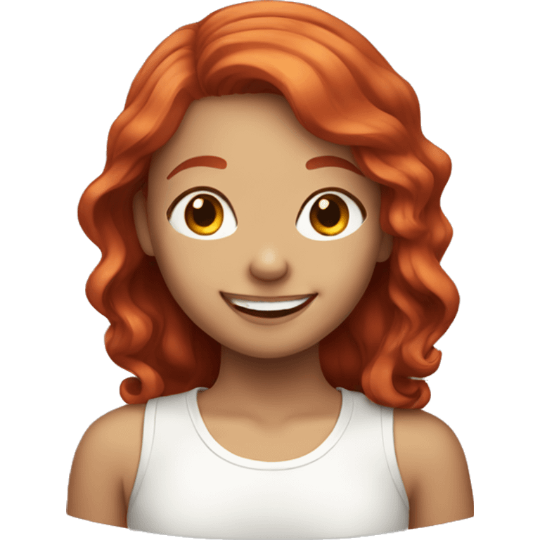 smiling girl with red hair emoji