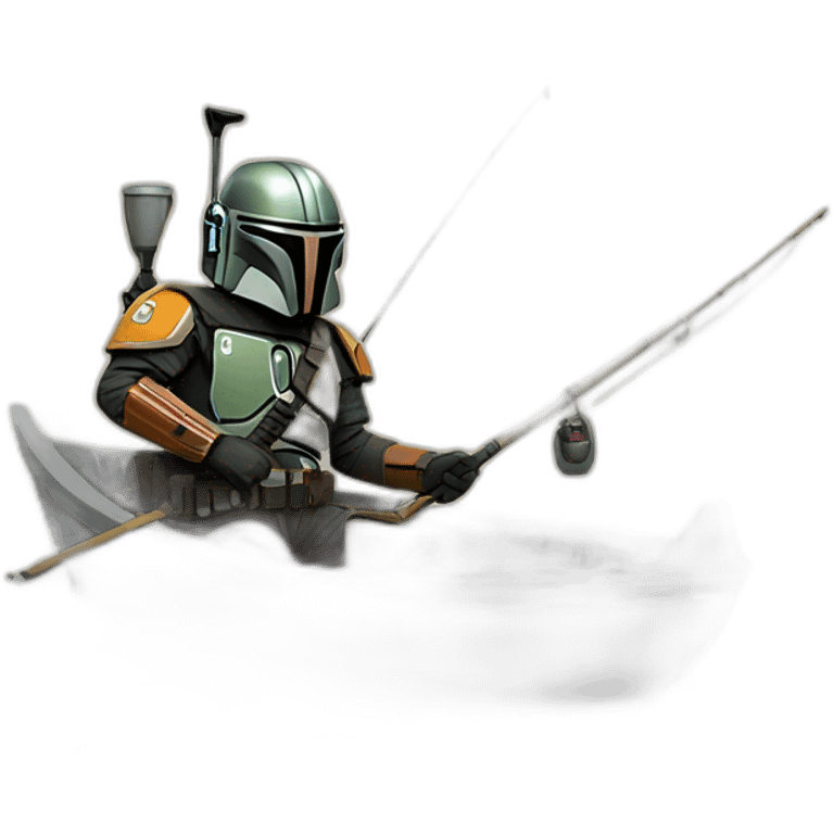 Man fishing a Mandalorian  emoji